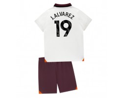 Manchester City Julian Alvarez #19 Udebanesæt Børn 2023-24 Kort ærmer (+ korte bukser)